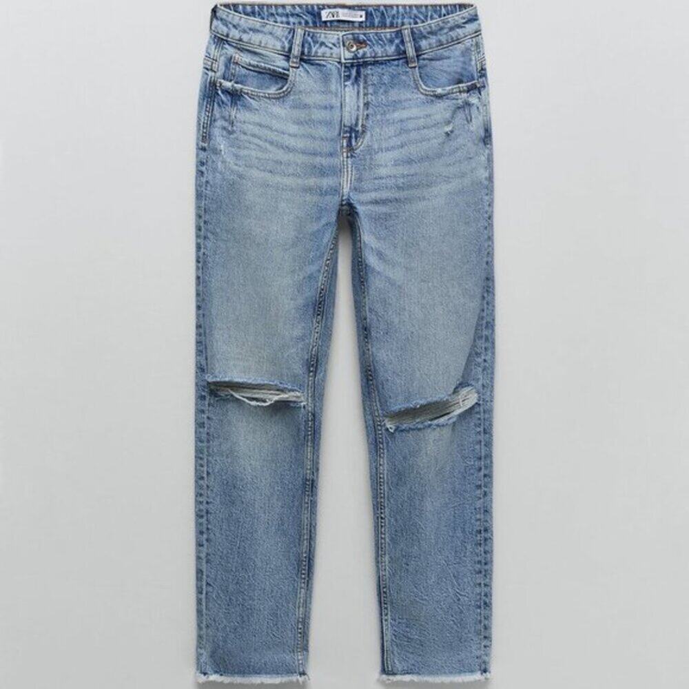 Zara Relaxed Fit Rip Jeans